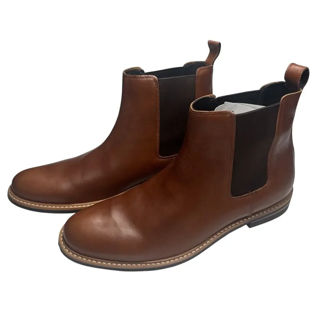 Nisolo All-Weather Chelsea Boots Men’s 13 Brandy Brown Leather Pull-On NEW